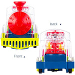 Transparent Electric Gear Train Toy With Flashing Lights And Music Battery Operated Bump Go Action Toy