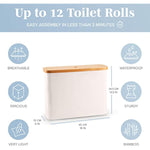 Bamboo Toilet Paper Holder Basket for Bathroom