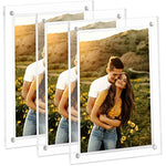 Minimalist Picture Frame Acrylic Glass Photo Frame with Magnetic Desktop Display Horizontally or Vertically