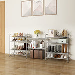 Expandable Adjustable Wire Grid Shoe Organizer