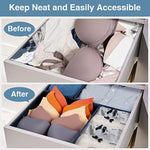Foldable Closet Organizers and Storage Dresser Drawer Dividers for Clothes, Socks, Scarves & Ties