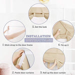 Self Stick Tie Up Shades Tricia Door Window - W 26 x L 69 inches