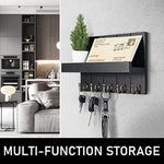 Elegant 5 Sturdy Key Hooks with Wooden Floating Shelf for Exclusive Designer Vintage Decor