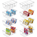 Clear Plastic Food Storage Organizer Bins for Packets, Snacks, Pouches & Spice Packets