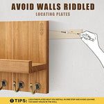 Elegant 5 Sturdy Key Hooks with Wooden Floating Shelf for Exclusive Designer Vintage Decor