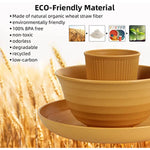 36 Piece Unbreakable Dinnerware Sets Reusable Wheat Straw Plates And Bowls Sets