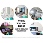 Floating Hanging Shelves with Cable Clips for Bedroom & Gaming Room - Set Of 2