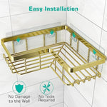 3-Pack Corner Adhesive Shower Caddy with Soap Holder and 12 Hooks