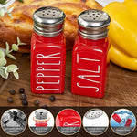 Stainless Steel Lid Glass Salt and Pepper Shakers