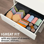 Foldable Closet Organizers and Storage Dresser Drawer Dividers for Clothes, Socks, Scarves & Ties