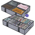 Underbed Solution Shoes Container Bags with Sturdy Sidewall & Reinforced Handles