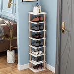 8 Tiers Stylish Wooden Space Saving Shoe Storage Stand/ Shelf/ Tower Free Standing for Entryway