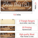 4 Pieces Rustic Wooden Brown Farmhouse Wall Art - 4.7 x 13.8 Inch