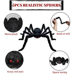 6 Pcs Halloween Giant Hairy Spiders Decorations