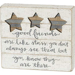 Good Friends Are Like Stars Hand Lettered Home Decor Sign 8 X 7