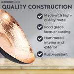 Modern Fruit Bowl Metal Hand Hammered Bowl Decor Black Copper Finish 3 5 Quarts