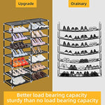 28 Pairs Portable Double Row with Nonwoven Fabric Cover Shoe Rack