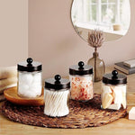 4 Pack Apothecary Jars Bathroom Vanity Storage Organizer Set