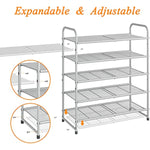 Expandable Adjustable Wire Grid Shoe Organizer