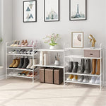 Expandable Adjustable Wire Grid Shoe Organizer