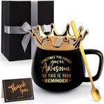 Graduation Gifts for Her Funny Retirement Gifts Black Crown Coffee Mugs with Gift Card