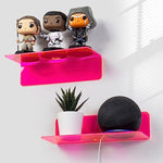 Floating Hanging Shelves with Cable Clips for Bedroom & Gaming Room - Set Of 2