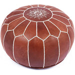 Genuine Leather Pouf Cover