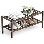 Bamboo Stackable Shoe Shelf Storage Organizer