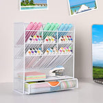 Pencil Holder with 10 Compartments and 1 Drawer