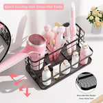 Bathroom Hair Styling Tools Organizer Basket for Hair Dryer, Flat Iron, Curling Wand