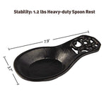 Vintage Spoon Rest Kitchen Spoon Rest Cast Iron Utensil Rest Ladle Spoon Holder For Cooking Home Decor 7 9 3 7 1 1 Black