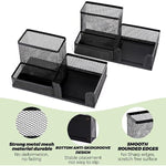 4 Pieces 3 Compartments Mesh Pen Holder Desk Organizers Caddy and Accessories for Desk
