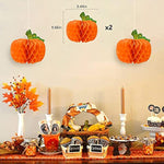 40PCS Pre-Assembled Thanksgiving Banner Hanging Swirls Fall Leaves Garland and Honeycomb Pumpkins for Thanksgiving Decor