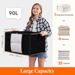 Storage Bag Organizer with Reinforced Handle Thick Fabric for Comforters