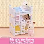 Dollhouse Toy Furniture Set Includes Three Beds Three Mattresses With Pillows Three Blankets And Two Ladders