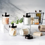 4 Pack Apothecary Jars Bathroom Vanity Storage Organizer Set