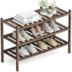 Bamboo Stackable Shoe Shelf Storage Organizer
