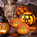 osaic Glass tealight Holders with Maple Leave for Halloween & Thanksgiving Party Decorations