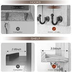 Elegant 5 Sturdy Key Hooks with Wooden Floating Shelf for Exclusive Designer Vintage Decor
