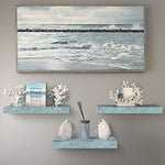 Rustic Engineered Wood Coastal Beach Style Hanging Rectangle Wall Shelves For Home Decor