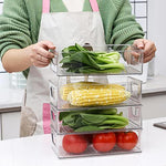 Stackable Plastic Clear Food Storage Bin with Handles for Pantry