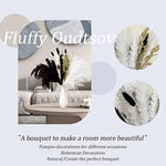 White and Black 17.7in Dried Flowers Bouquet Pampas Grass Bunny Tail Vase Filler