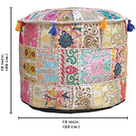 Ethnic Embroidered Pouf Cover