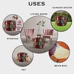 Ethnic Embroidered Pouf Cover