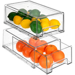 Clear Stackable Pull Out Refrigerator Organizer Bins