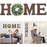 Wood Home Letters for Wall Art with Artificial Eucalyptus