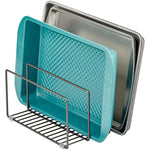 Steel Cookware Storage Organizer Rack for Pot, Skillet Lid, Cookie Sheet, Baking Tray & Bread Pan