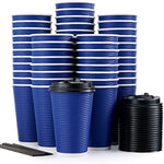 80 Pack Three Layer Insulated Coffee Cups With Lid And Straws For Parties Picnic And Travel