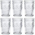 6 Pack 12 Oz Romantic Water Glasses Premium Drinking Glasses Tumblers