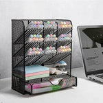 Pencil Holder with 10 Compartments and 1 Drawer